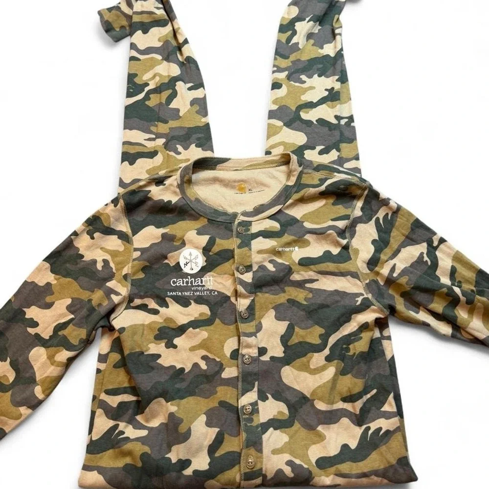 Carhartt Men's One Piece Long John's Union Suit Rugged Camo base layer Size XL